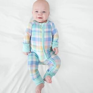 Little sleepies pastel plaid 18-24m zippie